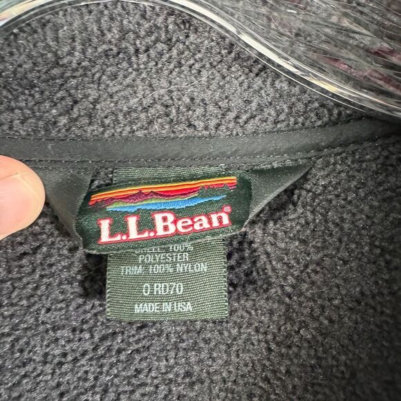 LL Bean Fleece Jacket Mens XL Tall Gray Waffle Knit Full Zip Made In USA - Picture 5 of 13